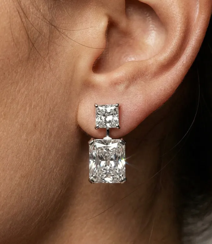 Princess Cut Drop Earrings made by Karen Kane