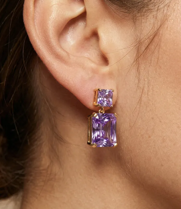 Princess Cut Drop Earrings made by Karen Kane