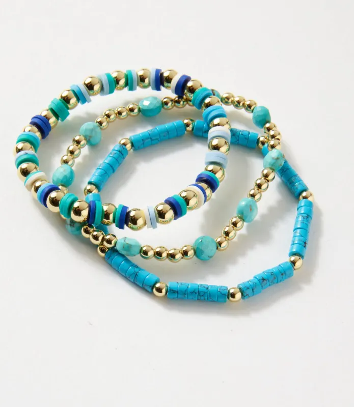 Beaded Stretch Bracelets Set Of 3 sold by Karen Kane