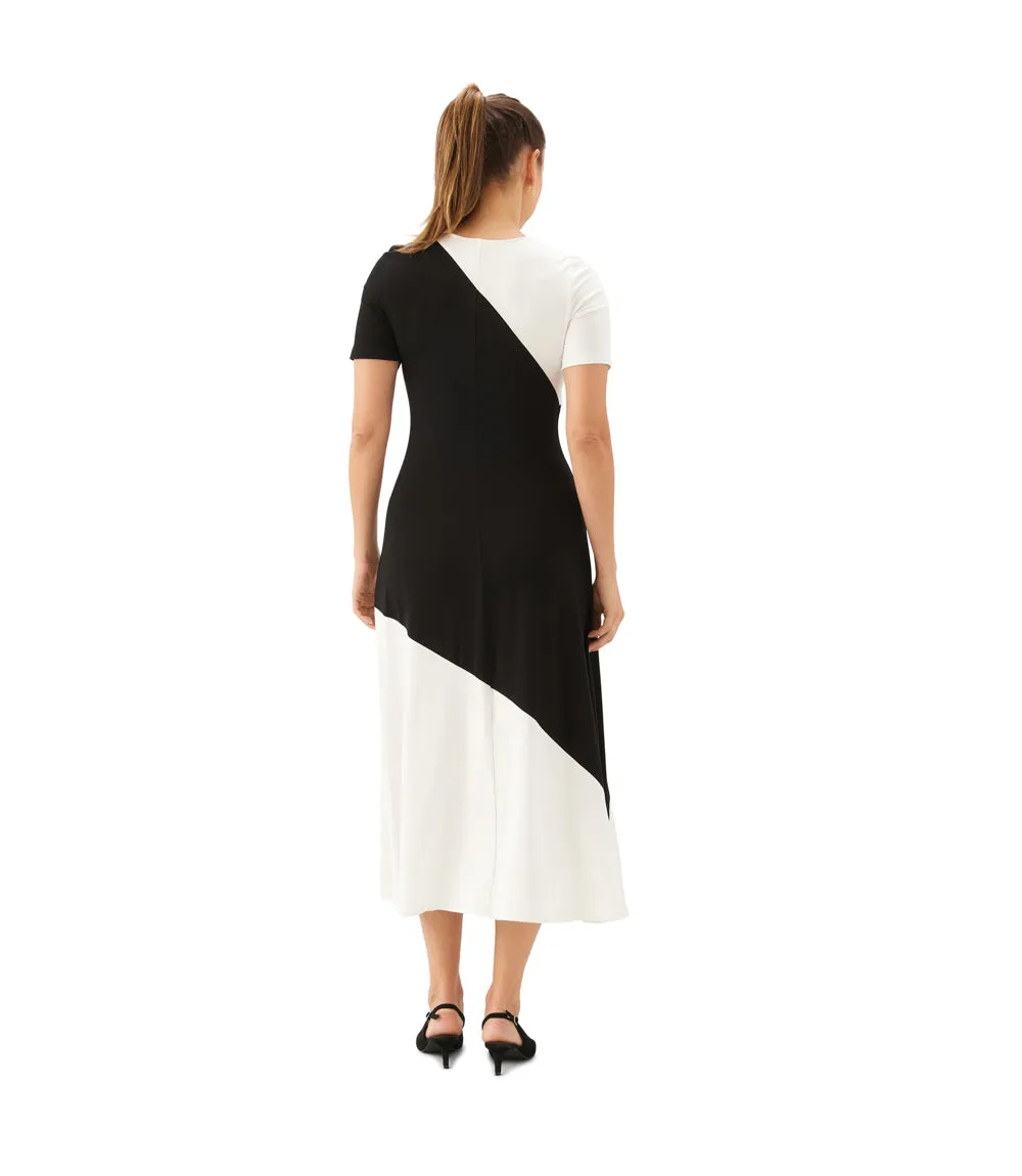 Short Sleeve Contrast Midi Dress sold by Karen Kane product image thumbnail 4