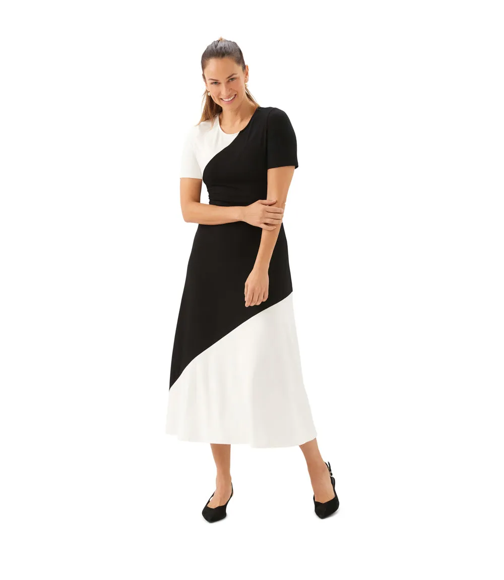 Short Sleeve Contrast Midi Dress sold by Karen Kane product image thumbnail 2