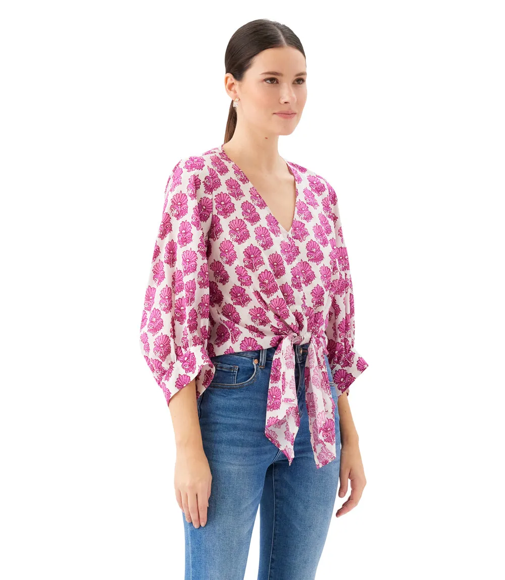 Blouson Sleeve Tie-Front Top sold by Karen Kane product image thumbnail 3