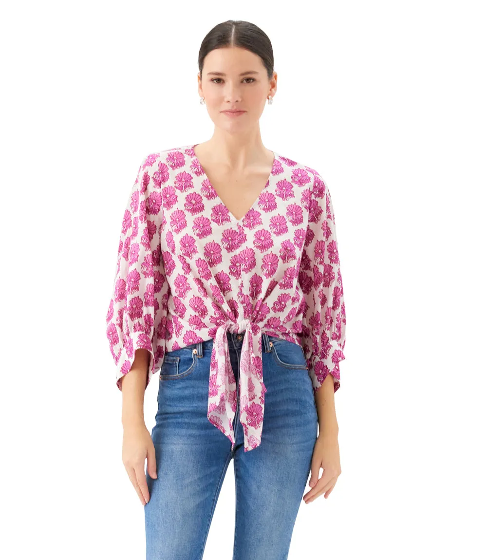 Blouson Sleeve Tie-Front Top sold by Karen Kane product image thumbnail 2