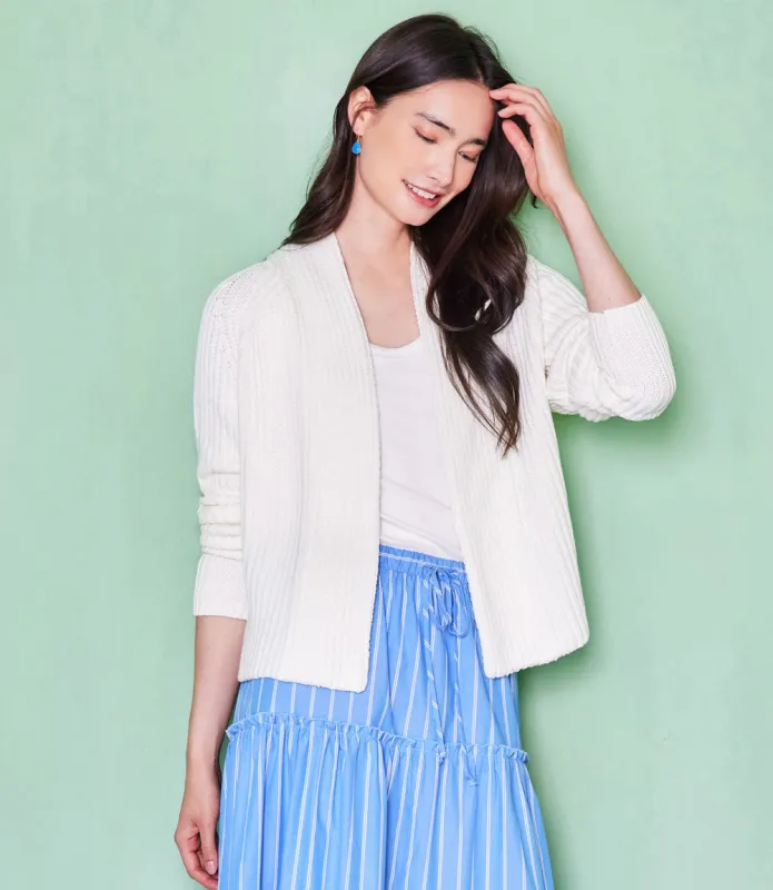 Cropped Open Front Cardigan Sweater made by Karen Kane