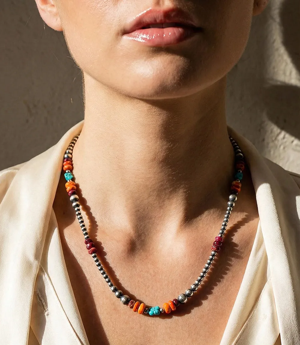 Turquoise,Spiny Oyster Sterling Silver Necklace sold by Karen Kane