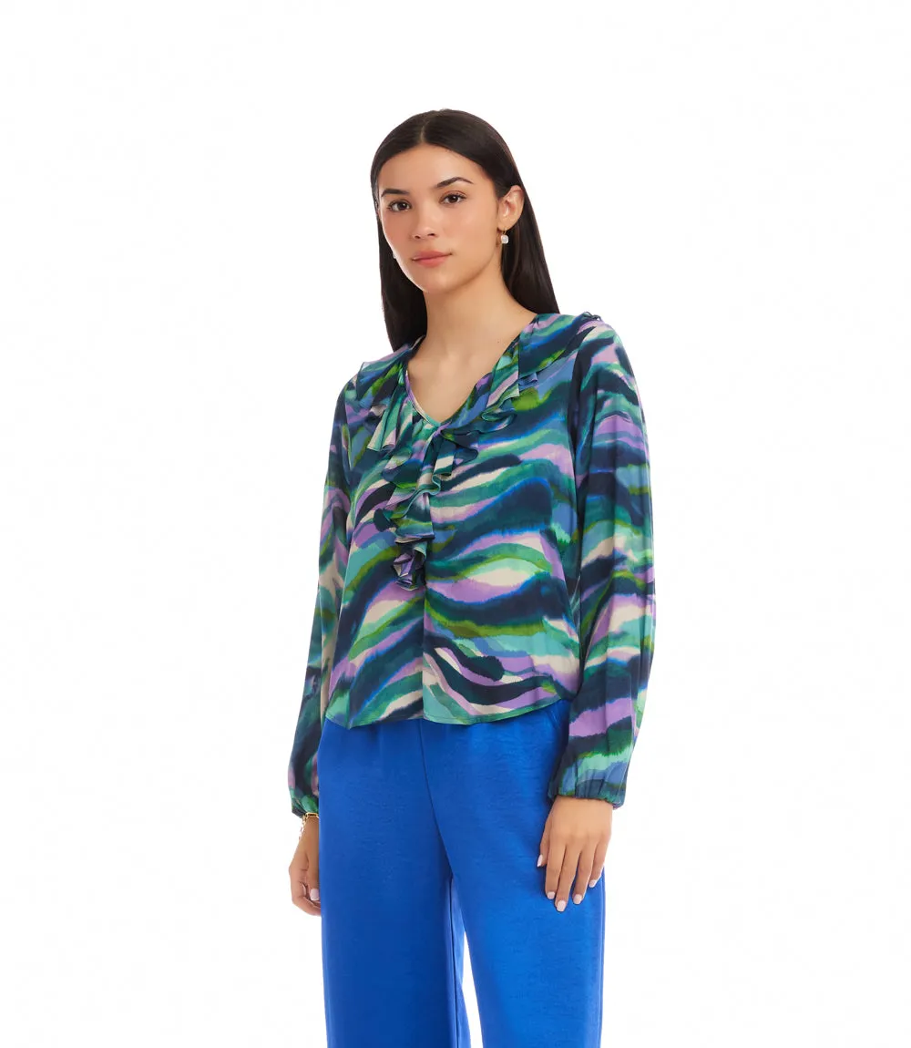 Blouson Sleeve Ruffle Neckline Top sold by Karen Kane product image thumbnail 3