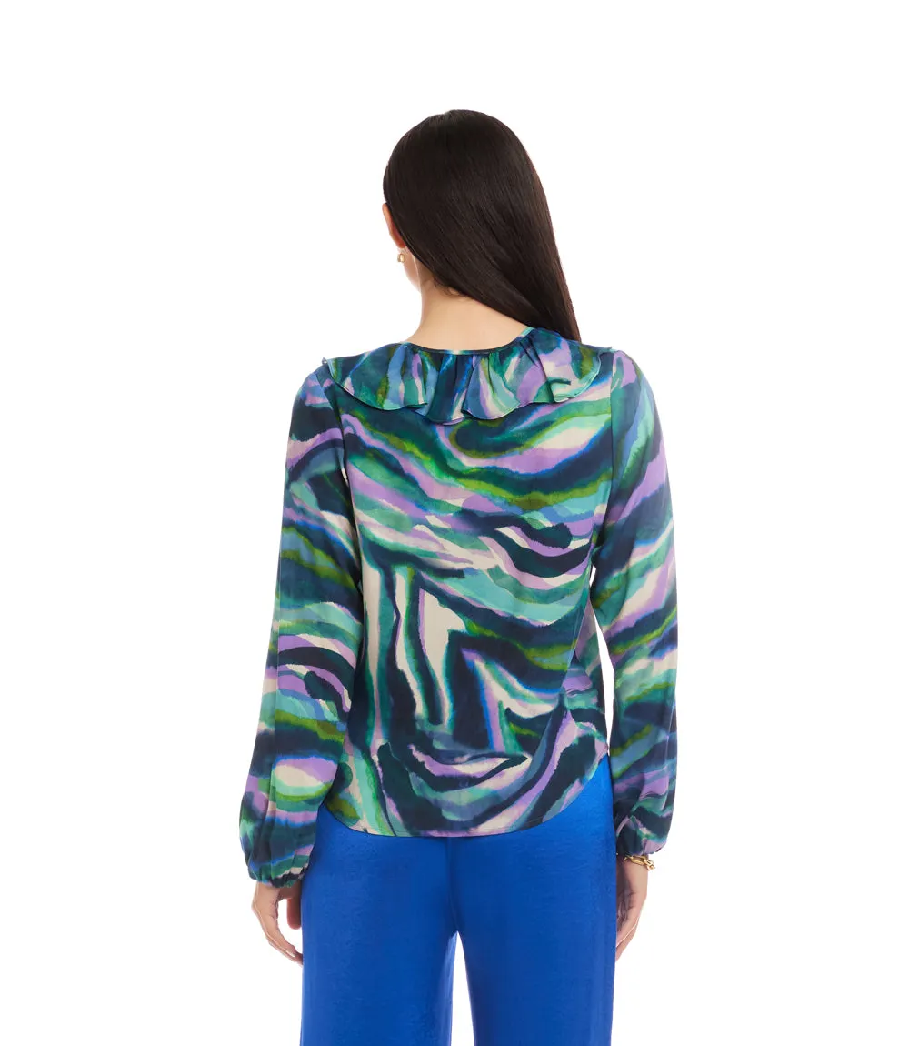 Blouson Sleeve Ruffle Neckline Top sold by Karen Kane product image thumbnail 4