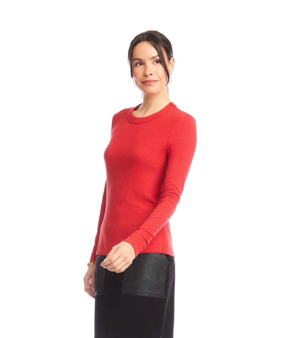 Ribbed Long Sleeve Crewneck Top sold by Karen Kane product image thumbnail 2
