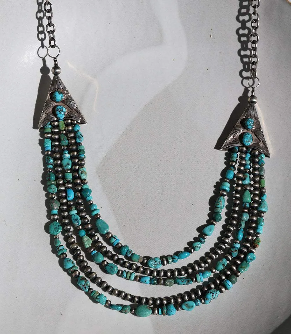 Vintage Mixed Turquoise Multi Strand Necklace sold by Karen Kane product image thumbnail 4