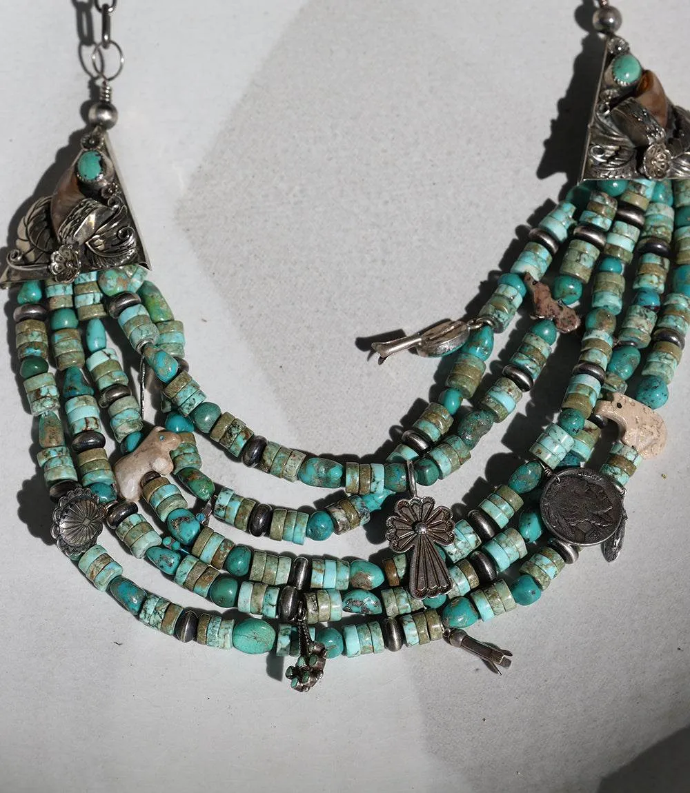 Vintage Mixed Turquoise & Charms Strand Necklace sold by Karen Kane product image thumbnail 4
