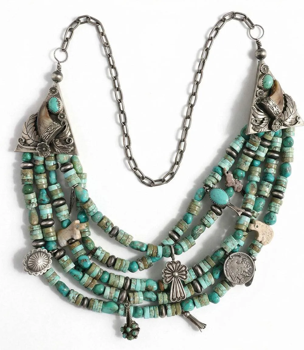 Vintage Mixed Turquoise & Charms Strand Necklace sold by Karen Kane product image thumbnail 3