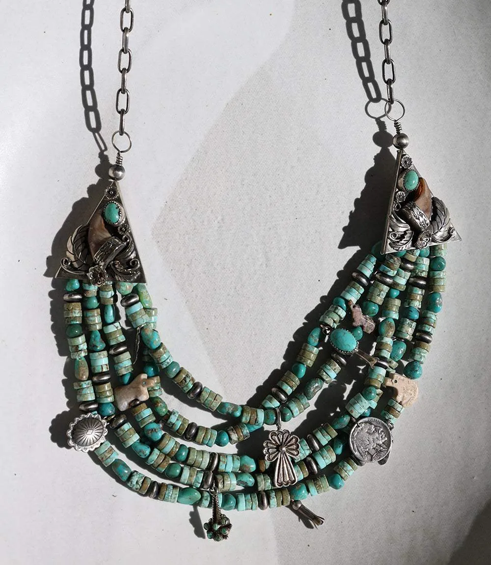 Vintage Mixed Turquoise & Charms Strand Necklace sold by Karen Kane product image thumbnail 2