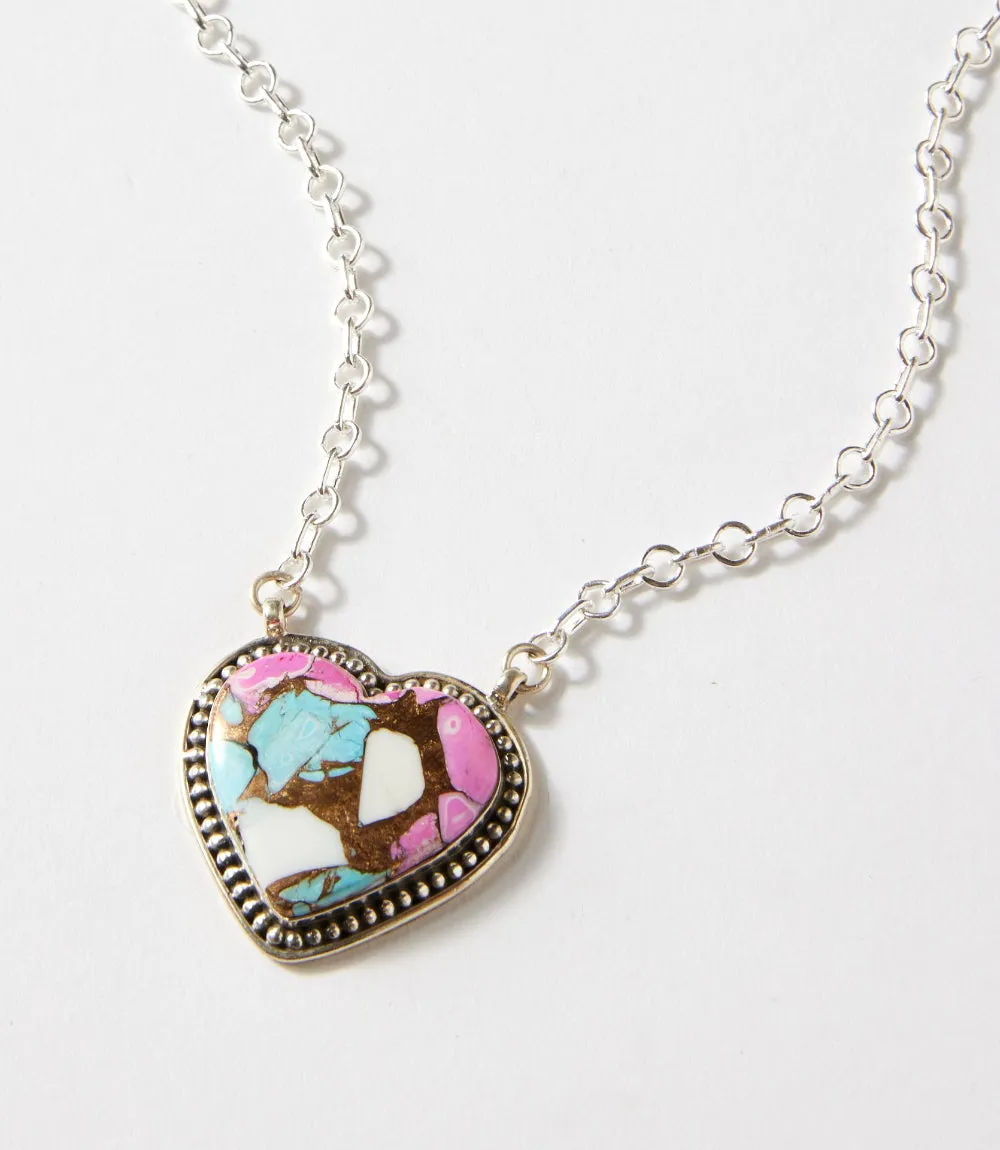 Cotton Candy Turquoise Heart Necklace sold by Karen Kane product image thumbnail 2
