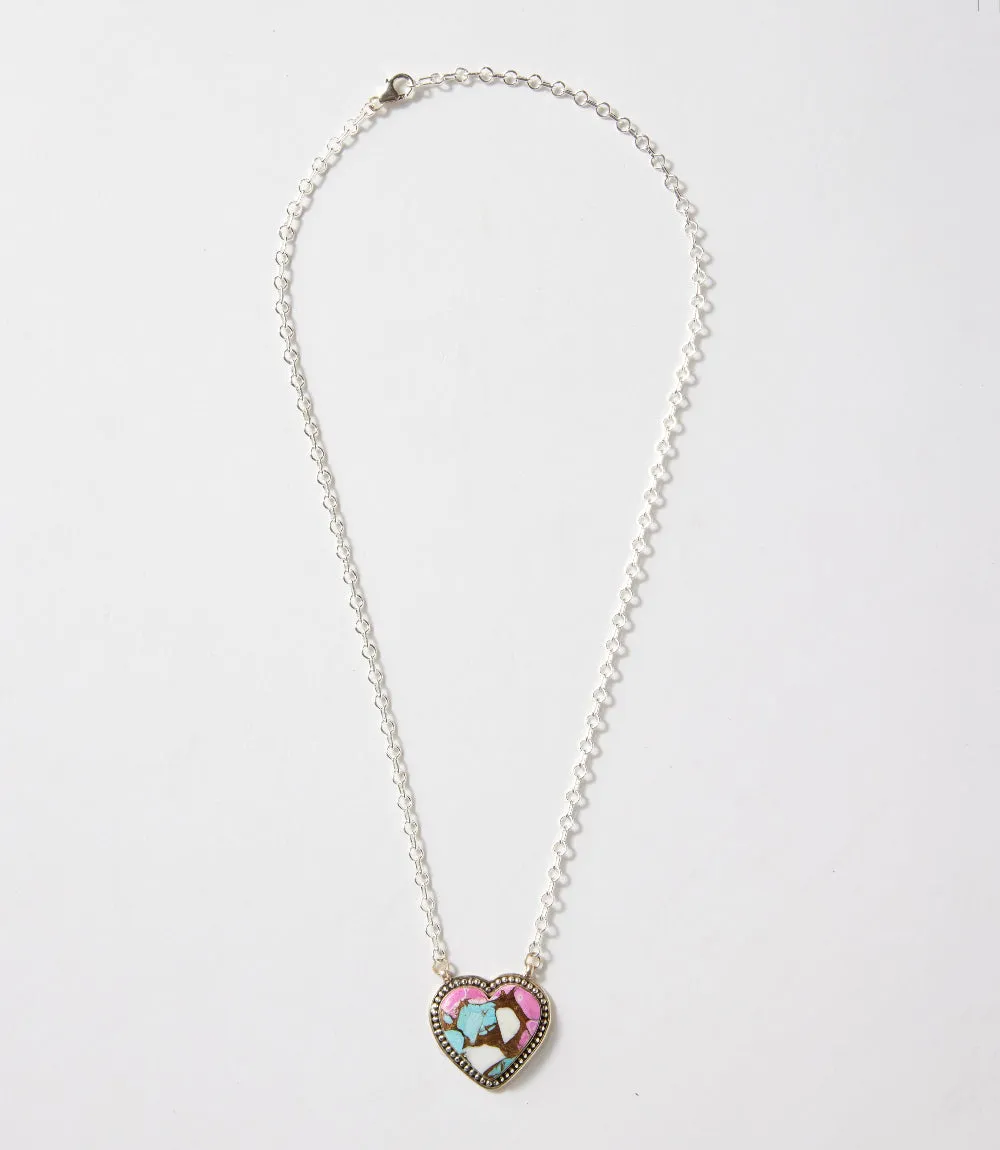 Cotton Candy Turquoise Heart Necklace sold by Karen Kane product image thumbnail 4