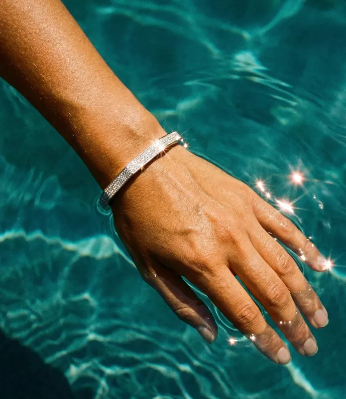 Pavé Crystal Angular Cuff Bracelet sold by Karen Kane