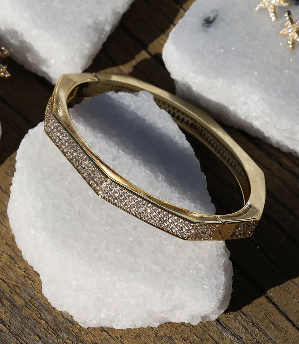 Pavé Crystal Angular Cuff Bracelet sold by Karen Kane product image thumbnail 5