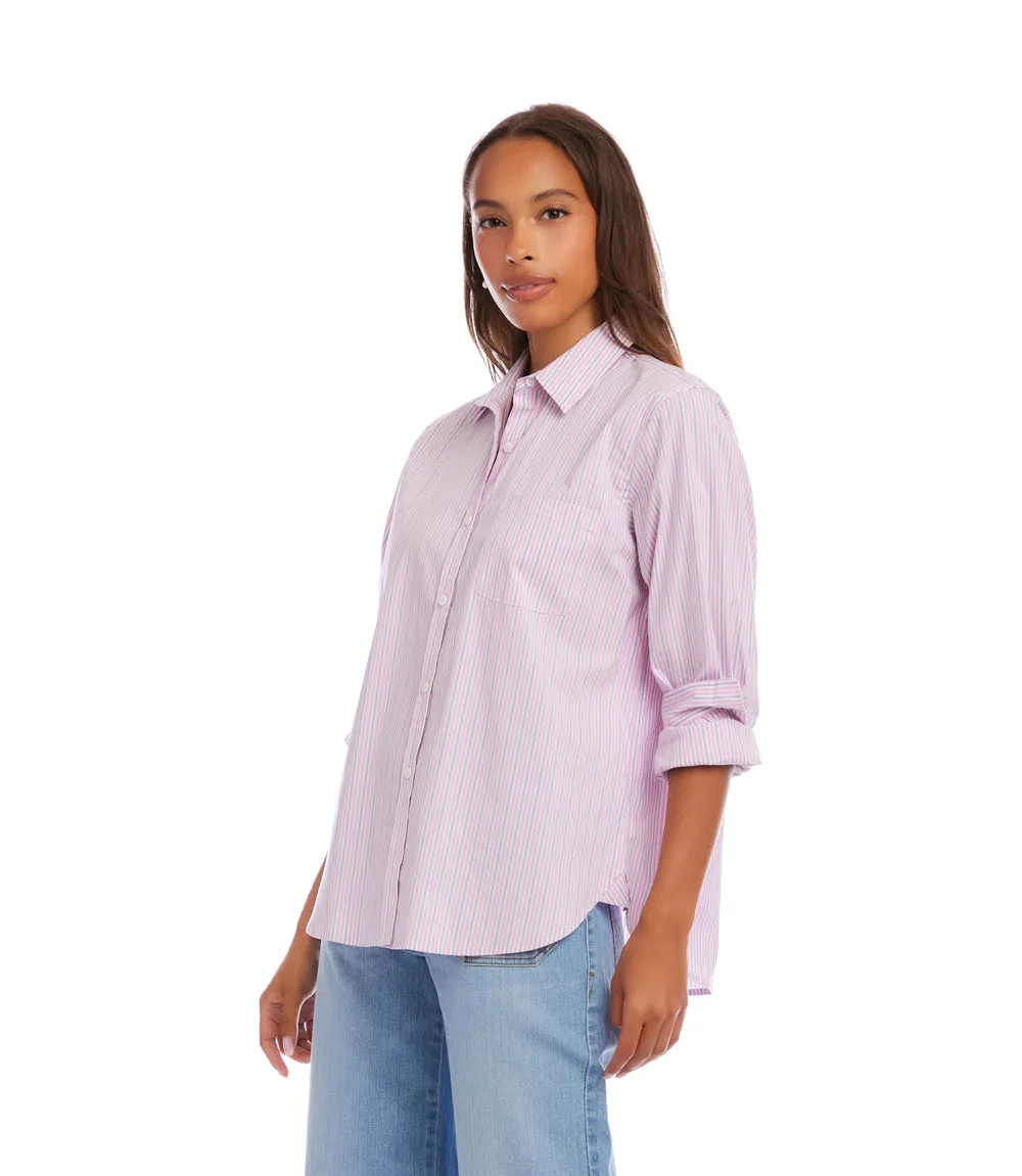Stripe Long Sleeve Button-Up Shirt sold by Karen Kane product image thumbnail 5