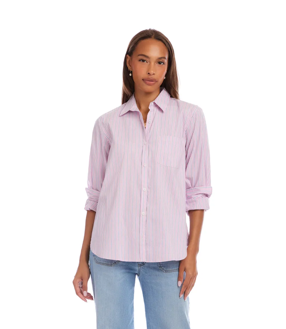 Stripe Long Sleeve Button-Up Shirt sold by Karen Kane product image thumbnail 4