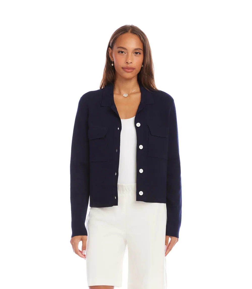 Collared Sweater Jacket sold by Karen Kane product image thumbnail 2