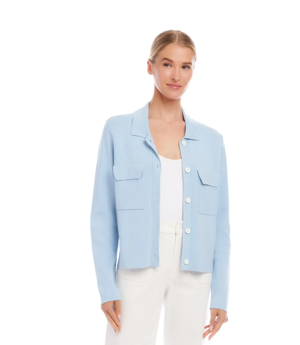 Collared Sweater Jacket sold by Karen Kane product image thumbnail 3