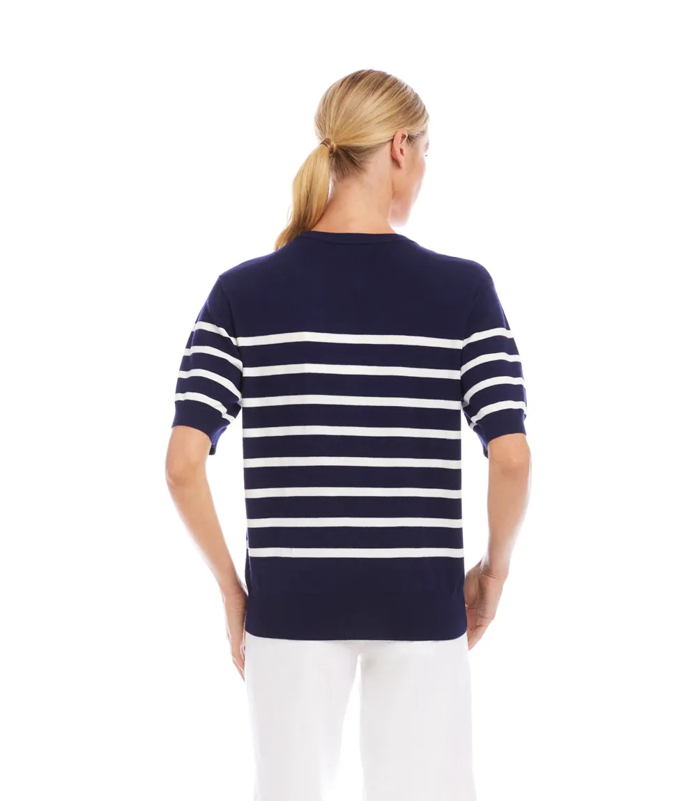 Henley Stripe Sweater sold by Karen Kane product image thumbnail 4
