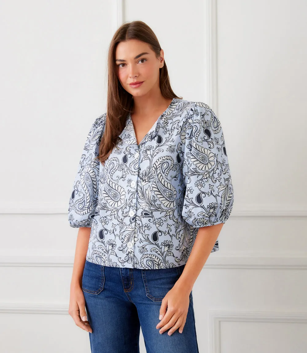 Puff Sleeve Button Front Top sold by Karen Kane product image thumbnail 3