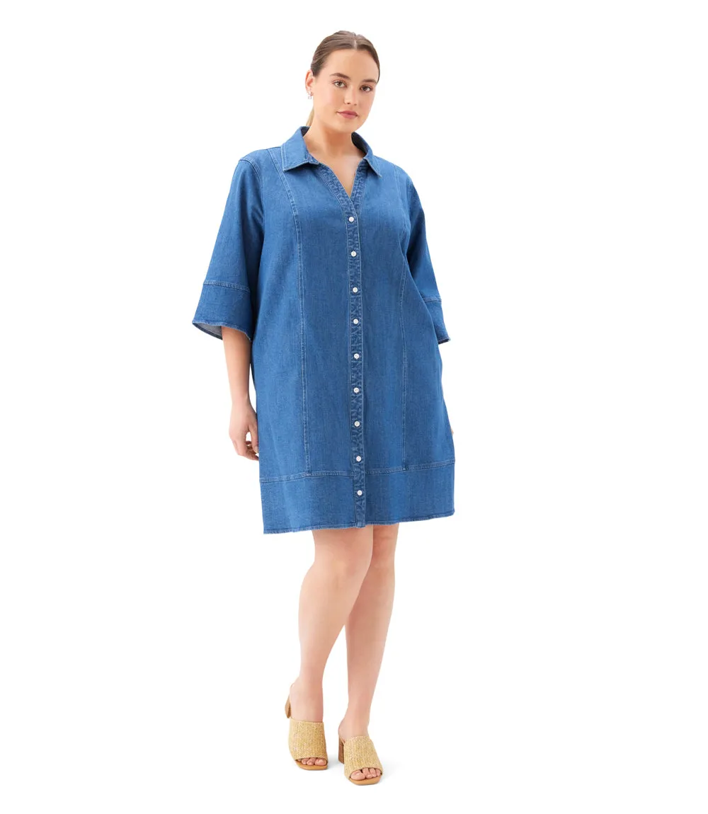 Plus Size Flare Sleeve Shirtdress sold by Karen Kane product image thumbnail 4