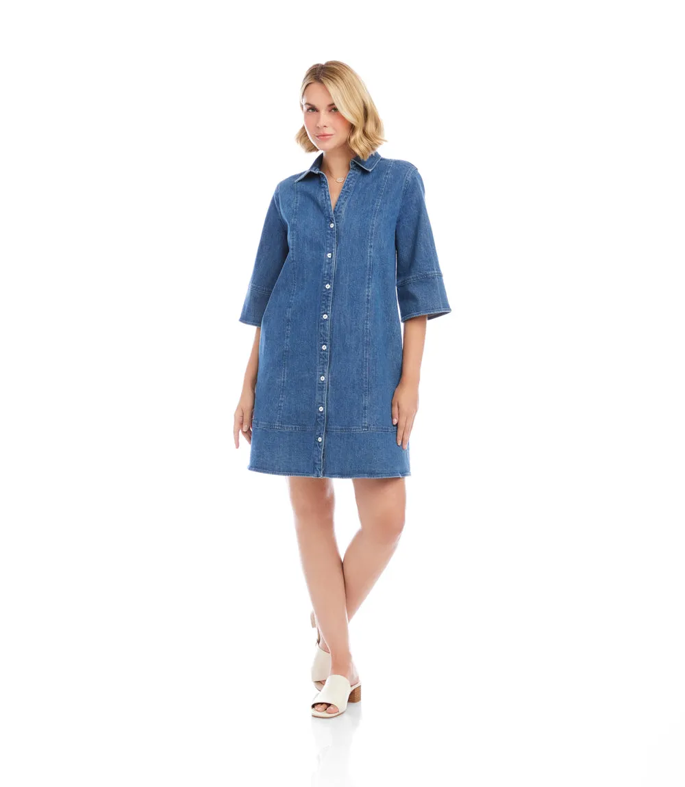 Petite Size Flare Sleeve Shirtdress sold by Karen Kane product image thumbnail 2