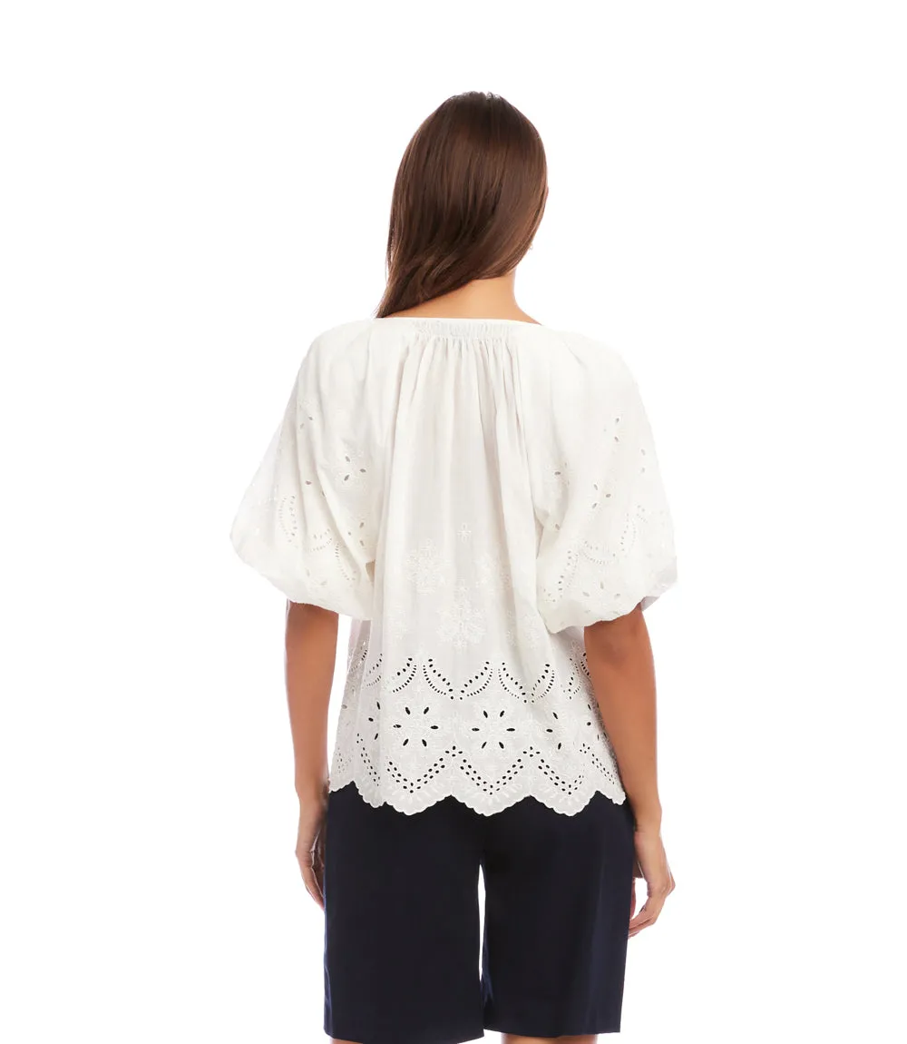 Puff Sleeve Embroidered Top sold by Karen Kane product image thumbnail 4