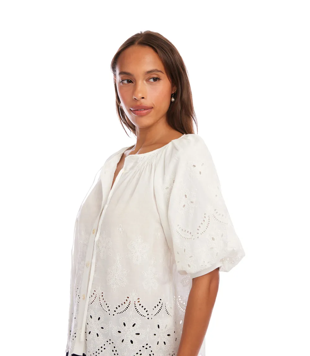 Puff Sleeve Embroidered Top sold by Karen Kane product image thumbnail 5