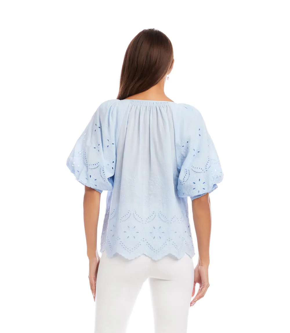 Puff Sleeve Embroidered Top sold by Karen Kane product image thumbnail 4