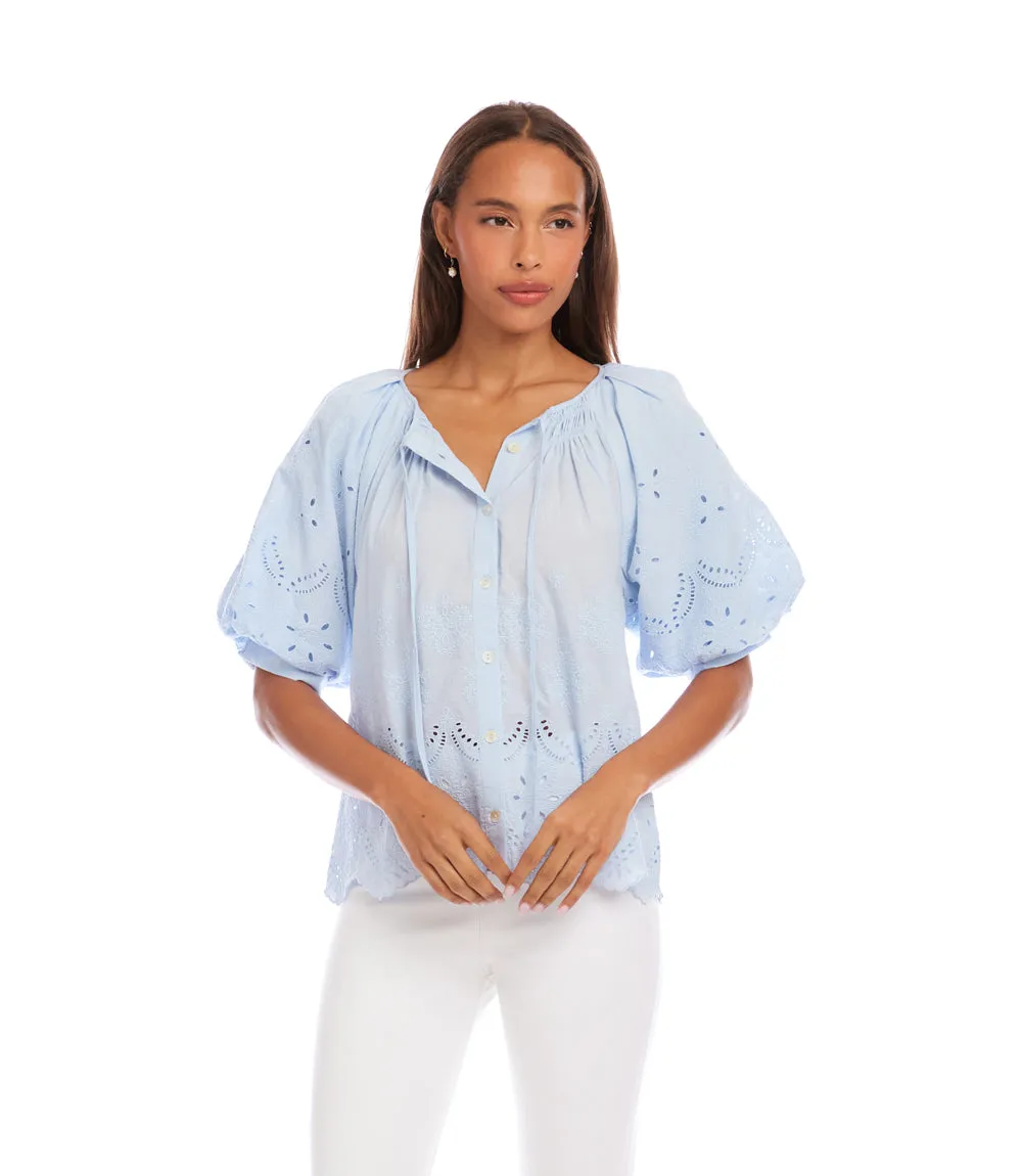 Puff Sleeve Embroidered Top sold by Karen Kane product image thumbnail 2