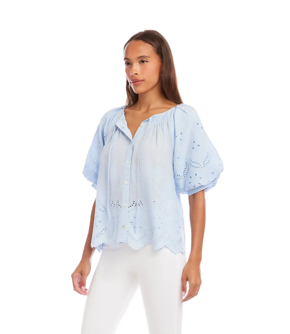 Puff Sleeve Embroidered Top sold by Karen Kane product image thumbnail 3