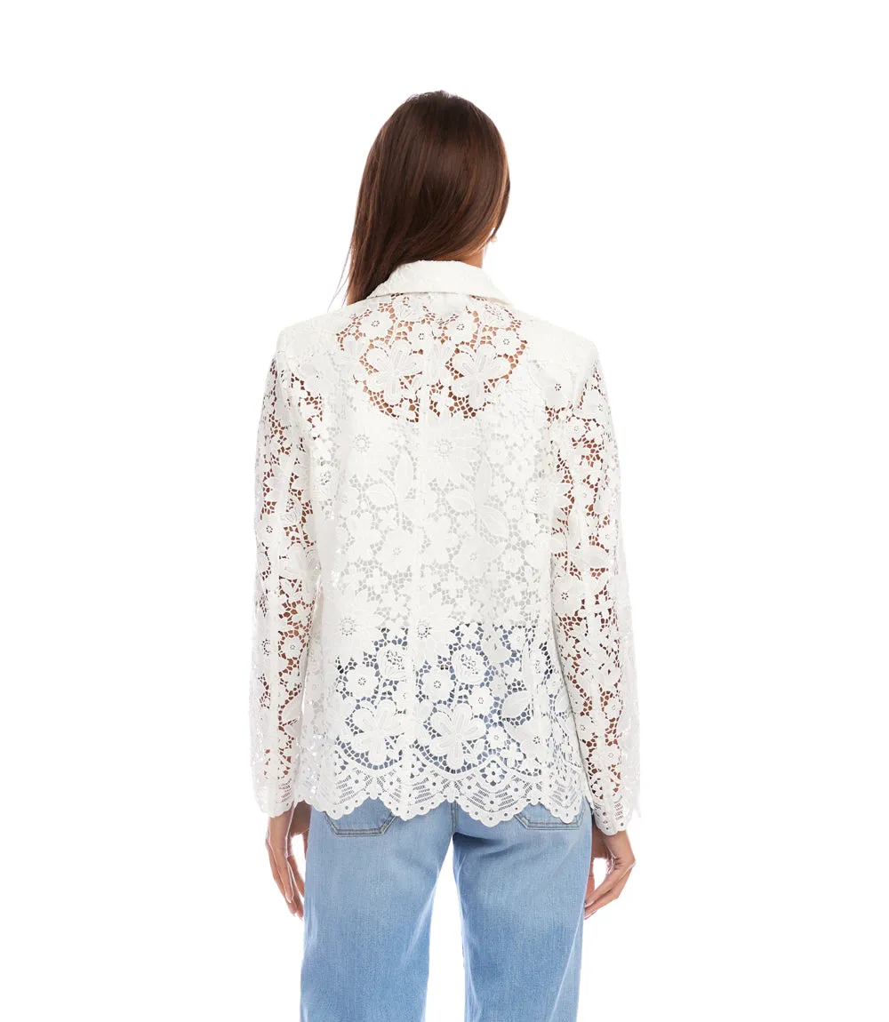 Petite Size Floral Lace Scallop Edge Blazer sold by Karen Kane product image thumbnail 5