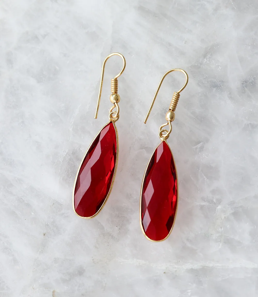 Ruby Quartz Earrings sold by Karen Kane