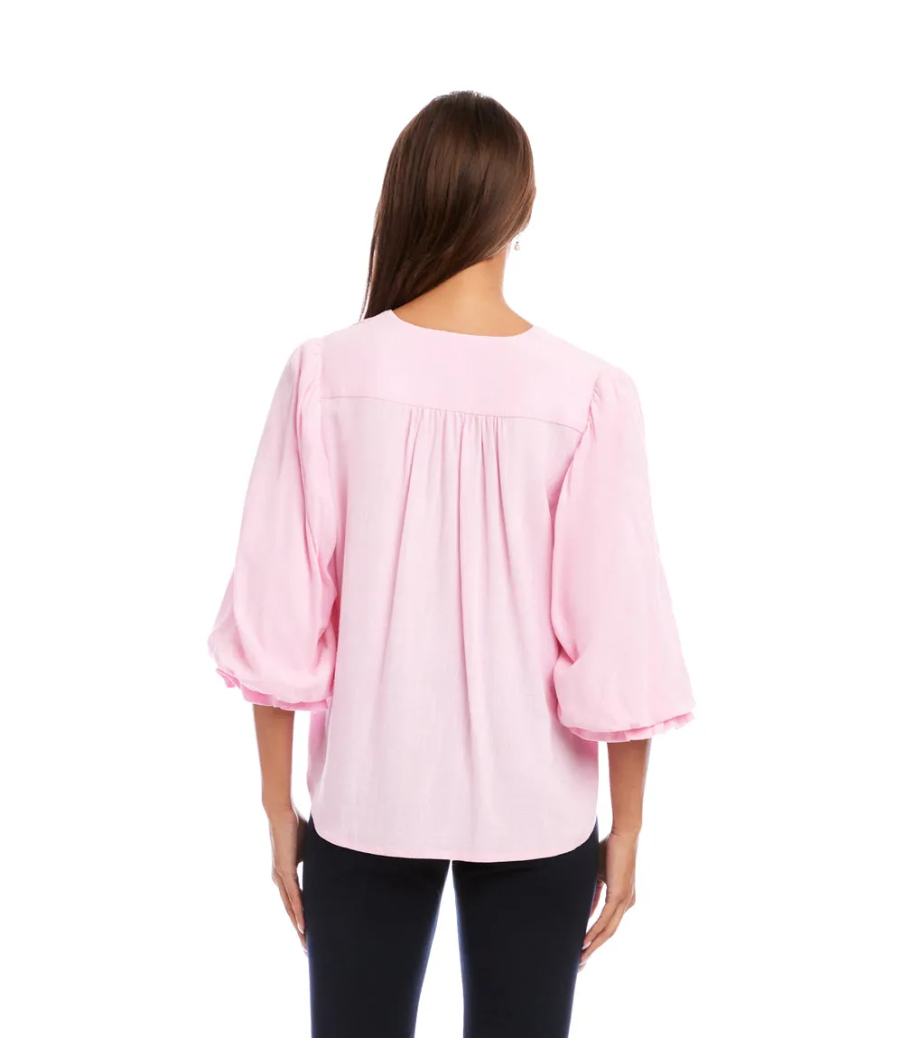 Layered Sleeve Shirred Blouse sold by Karen Kane product image thumbnail 4