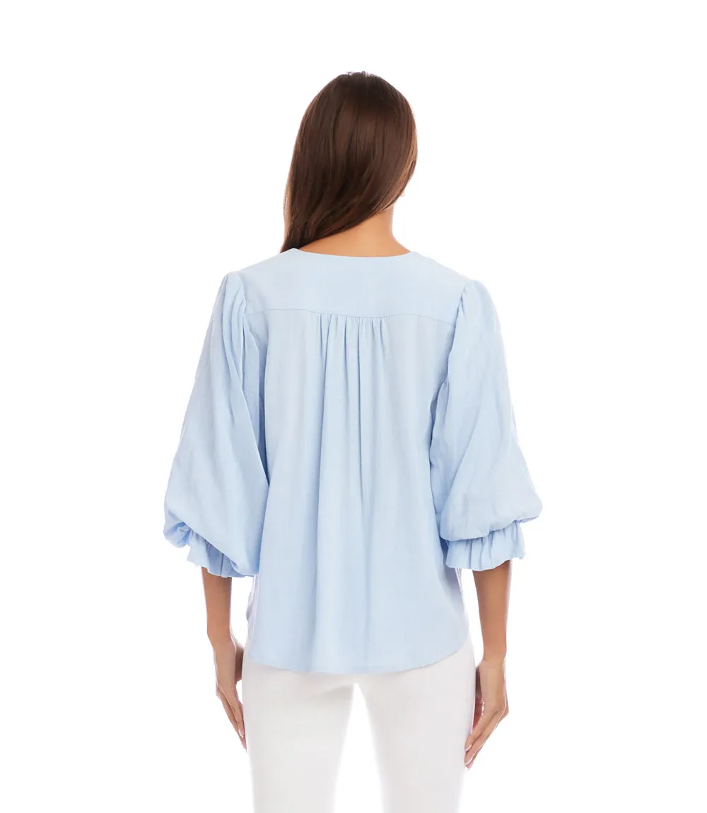 Layered Sleeve Shirred Blouse sold by Karen Kane product image thumbnail 4