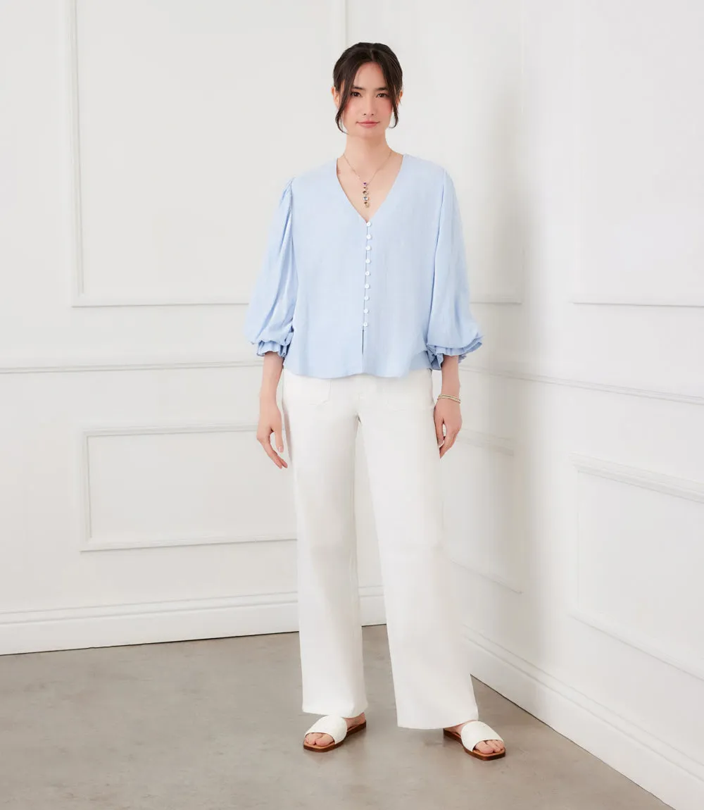 Layered Sleeve Shirred Blouse sold by Karen Kane product image thumbnail 5