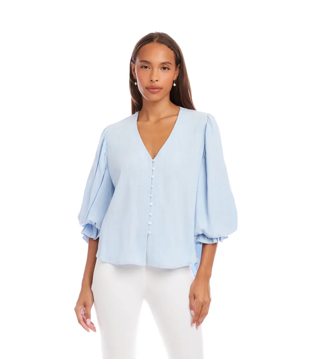 Layered Sleeve Shirred Blouse sold by Karen Kane product image thumbnail 2