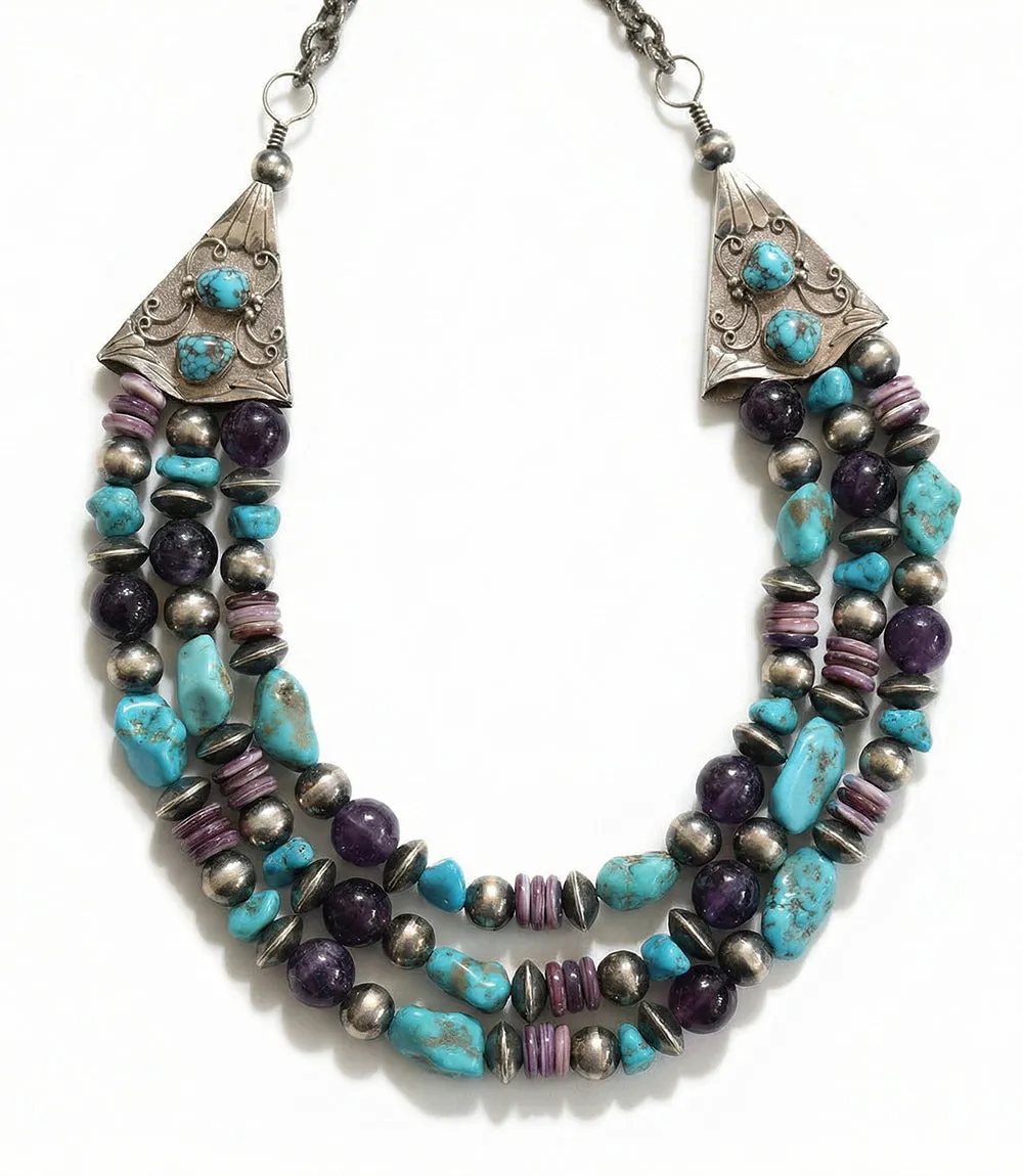 Spiny Oyster, Turquoise, Amethyst Strand Necklace sold by Karen Kane product image thumbnail 2