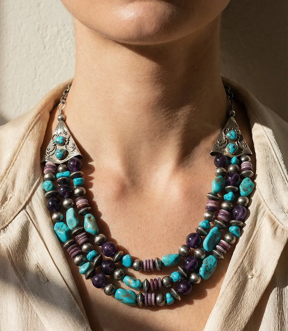 Spiny Oyster, Turquoise, Amethyst Strand Necklace sold by Karen Kane product image thumbnail 3