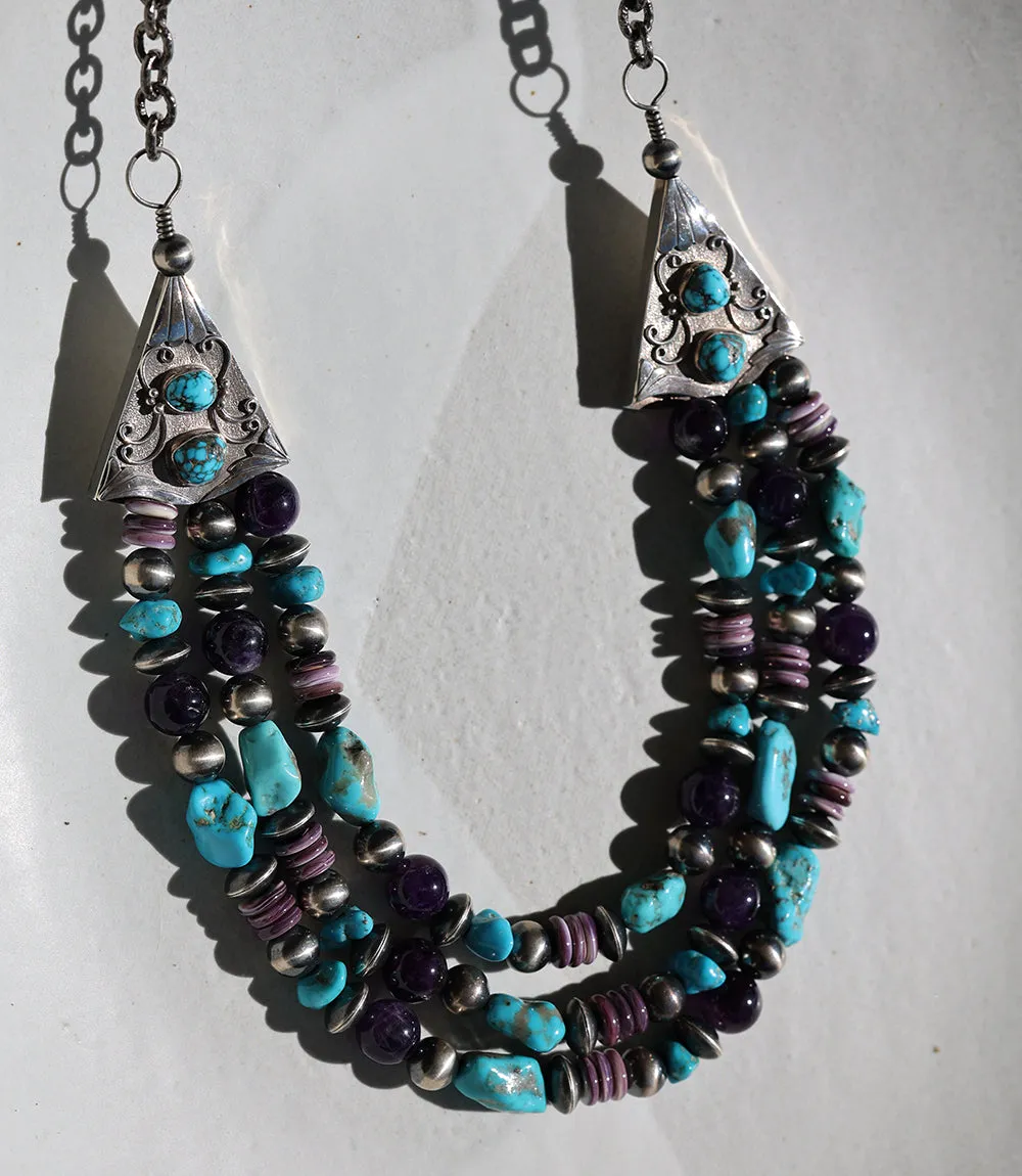 Spiny Oyster, Turquoise, Amethyst Strand Necklace sold by Karen Kane product image thumbnail 4