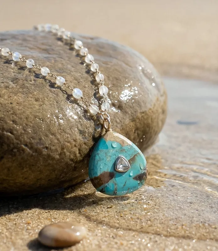 Turquoise Amulet Necklace sold by Karen Kane