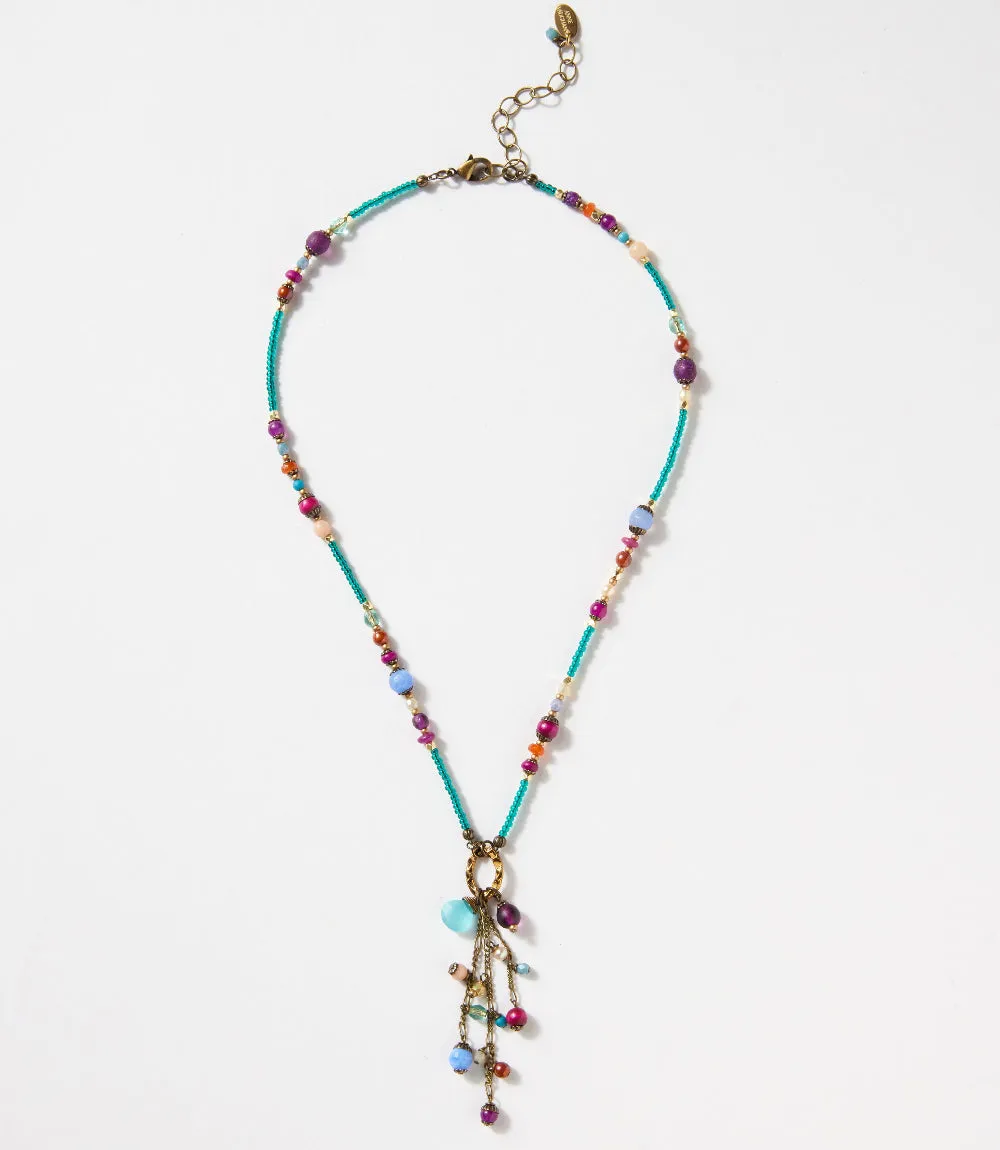 Czech Glass Beaded Tassel Necklace sold by Karen Kane product image thumbnail 2