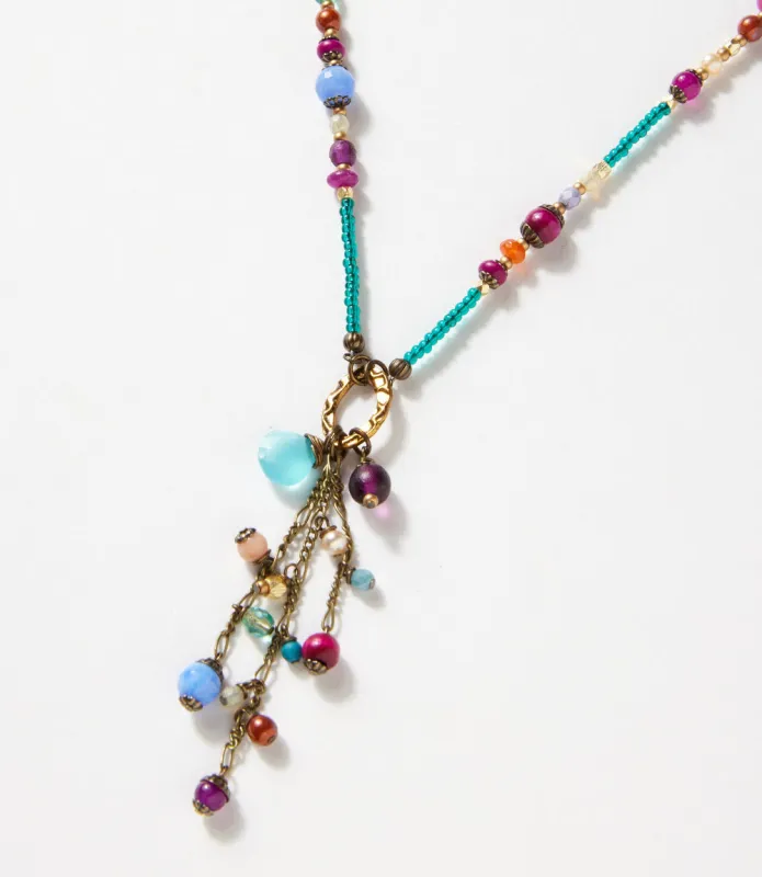 Czech Glass Beaded Tassel Necklace sold by Karen Kane