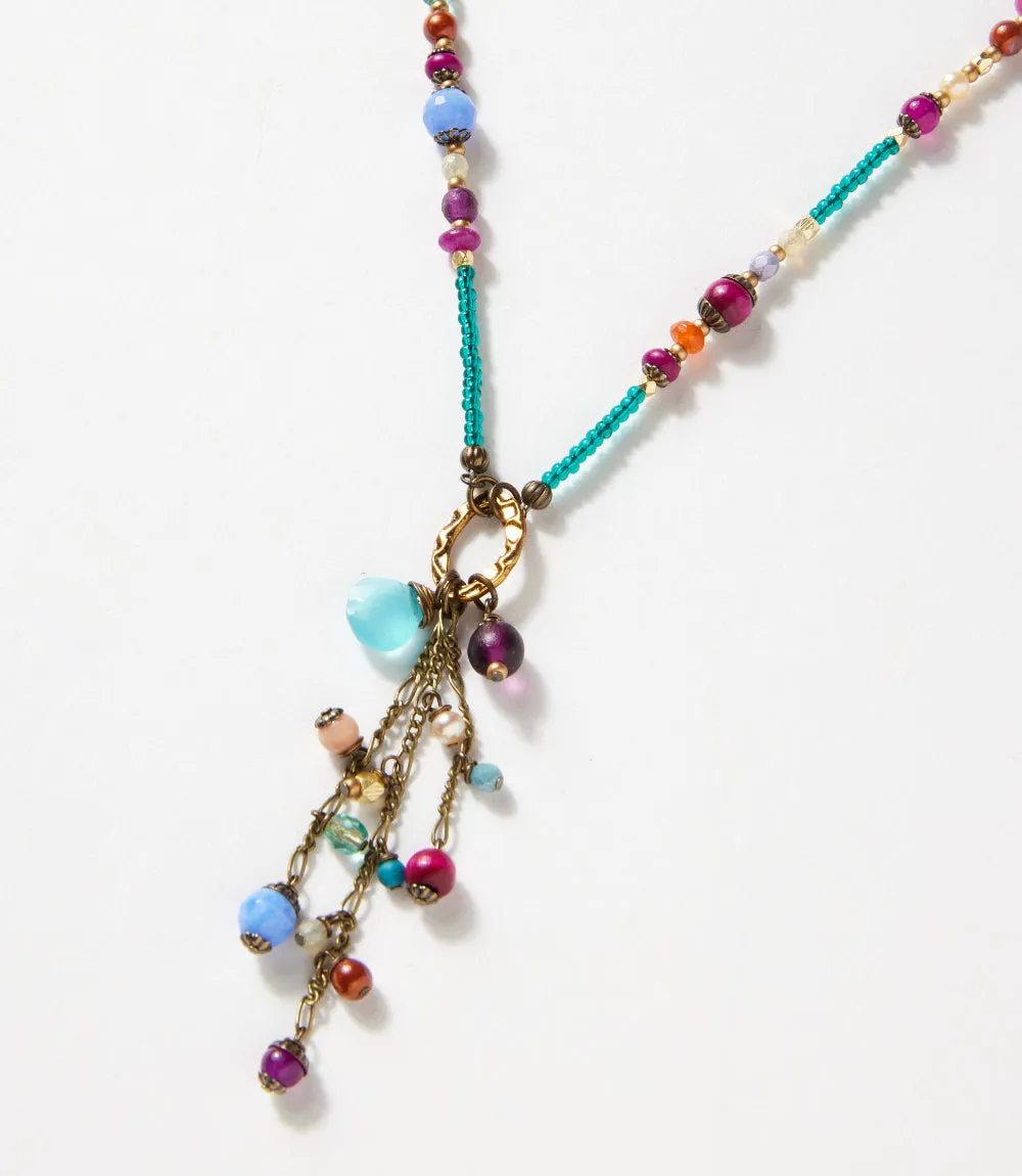 Czech Glass Beaded Tassel Necklace sold by Karen Kane