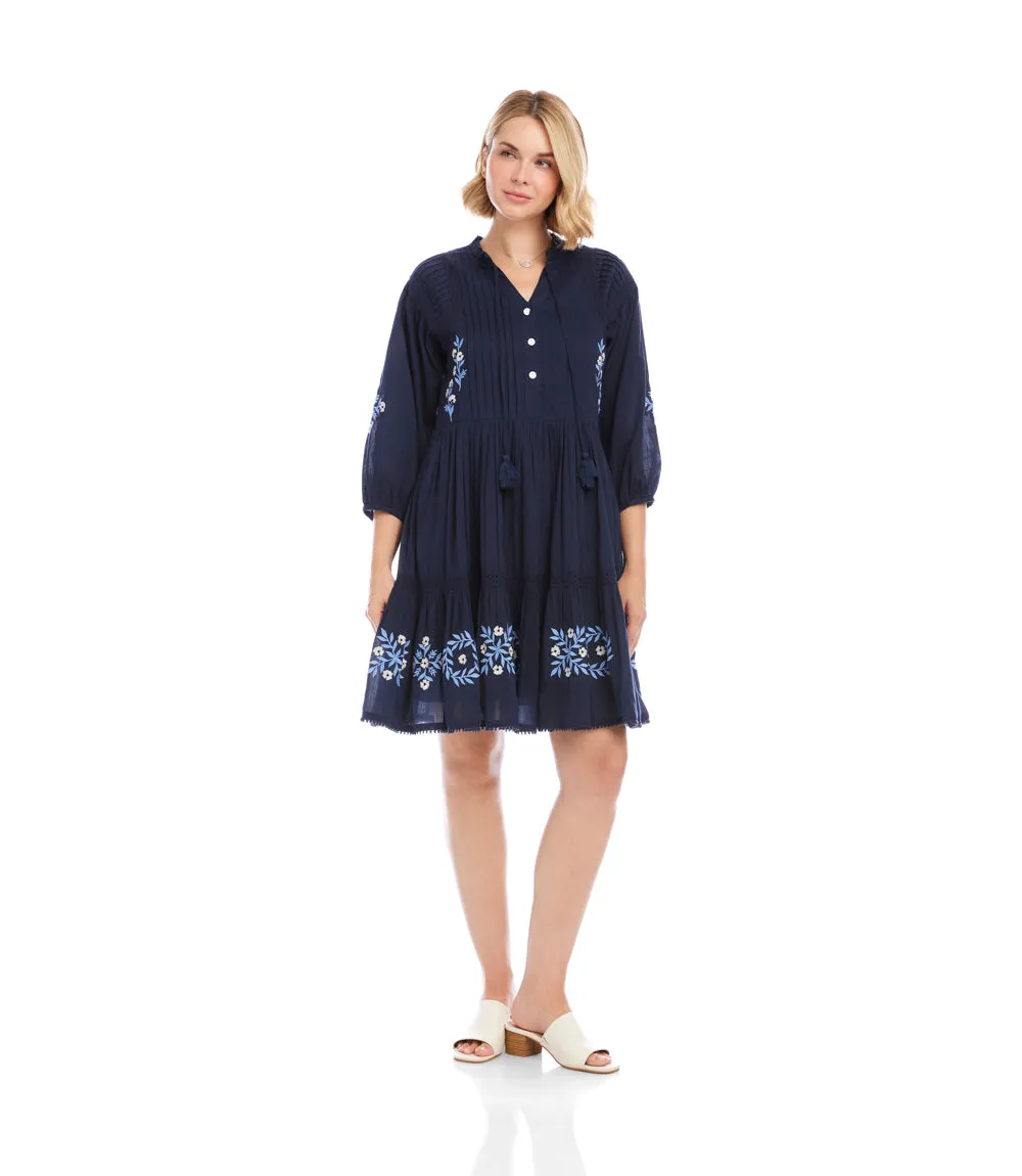 Blouson Sleeve Embroidered Lace Trim Tiered Dress sold by Karen Kane product image thumbnail 4