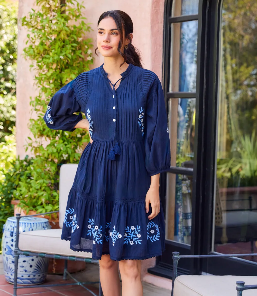 Blouson Sleeve Embroidered Lace Trim Tiered Dress sold by Karen Kane product image thumbnail 3