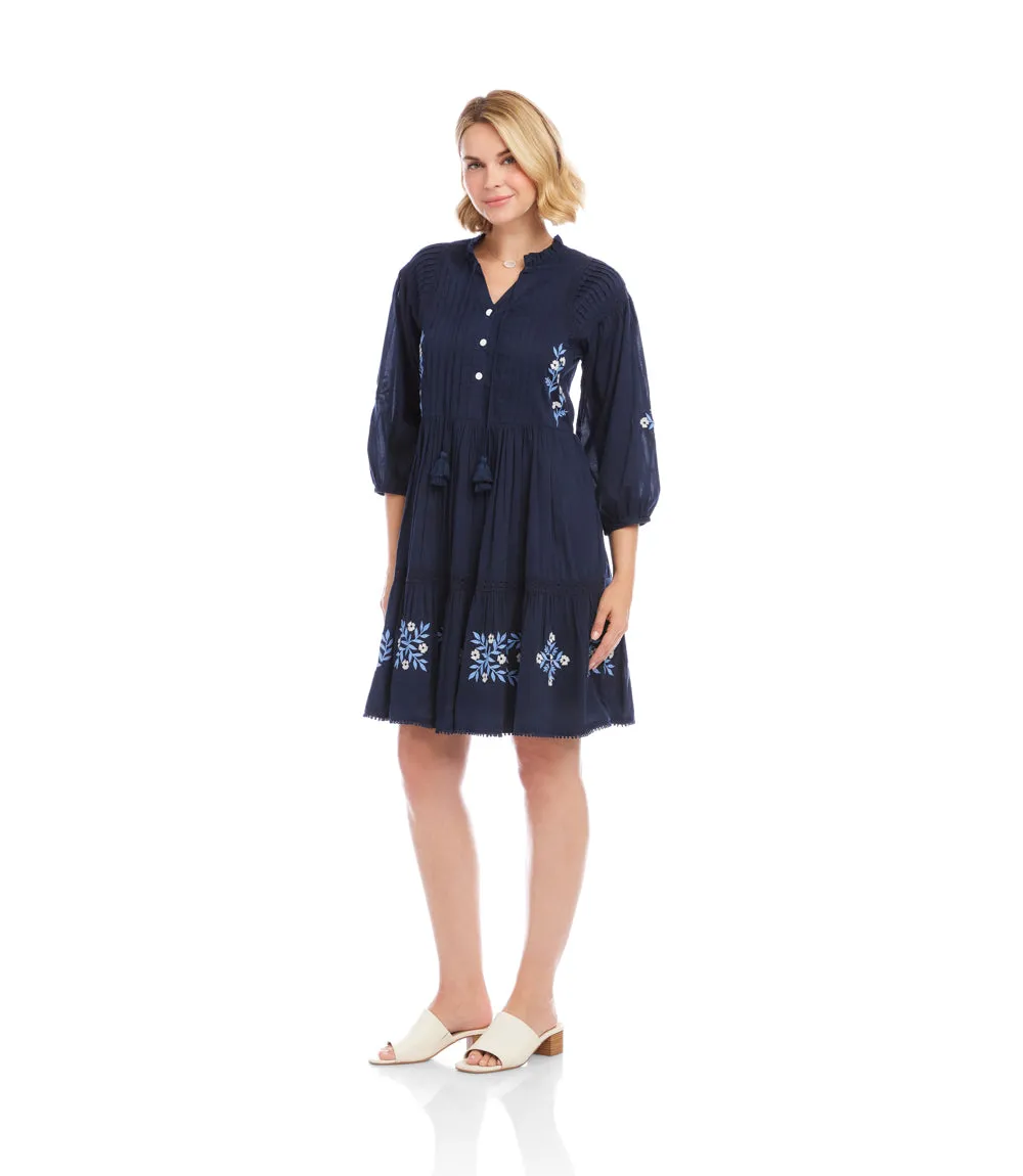 Blouson Sleeve Embroidered Lace Trim Tiered Dress sold by Karen Kane product image thumbnail 5