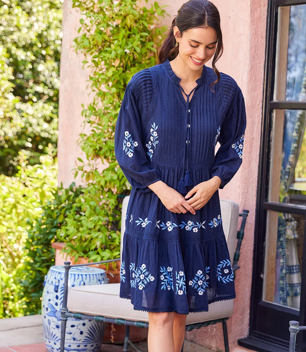 Blouson Sleeve Embroidered Lace Trim Tiered Dress sold by Karen Kane product image thumbnail 2